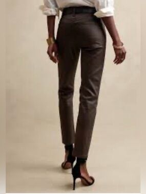 Banana Republic Dark Brown Faux Leather Straight-Leg Pants NWT Sz 24/00